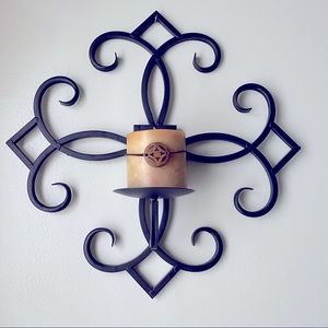 Wrought iron wall candle holder
